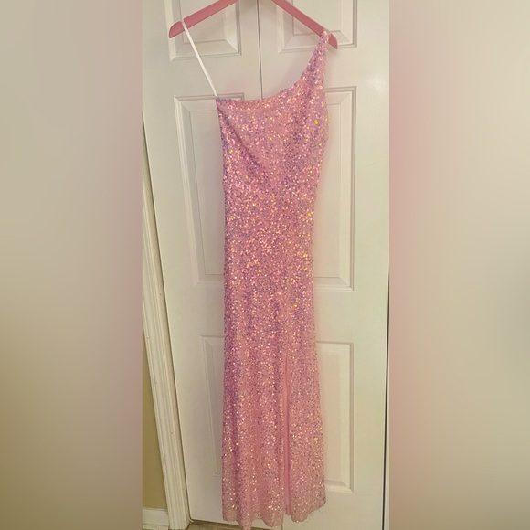 XS pink sequin prom homecoming formal dress